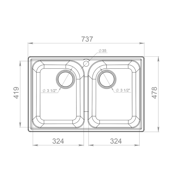 Мойка QUARZ 15, бежевый