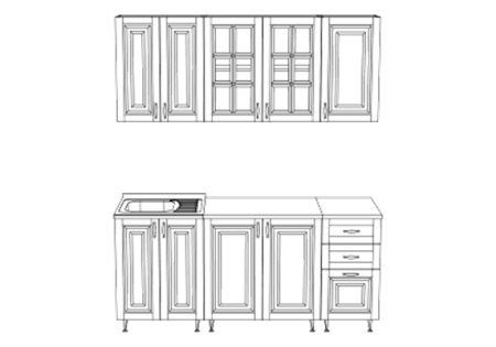 Кухонный Гарнитур Элит МДФ/900 1600/1700/1800/2000 мм/Разные Цвета