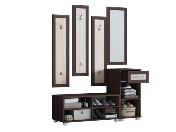 Прихожая Вавилон-3 Венге/Ясень Шимо Светлый (1,4х1,87х0,43)